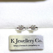 Moissanite 0.5ct Four Prongs Circle Earrings Moissanite 50 points four prong earrings